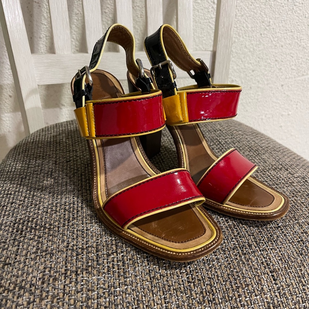 Stylish Red and Yellow Women's Sandals